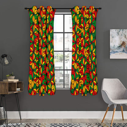 Geometric Reggae Pattern Print Curtain