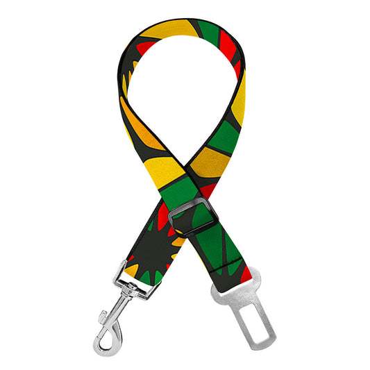 Geometric Reggae Pattern Print Dog Seat Belt