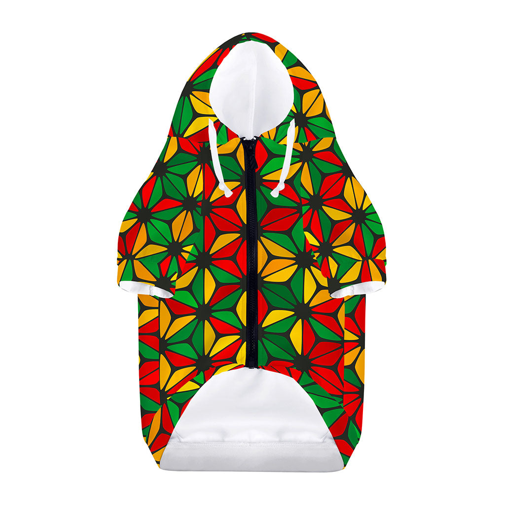 Geometric Reggae Pattern Print Dog Zip Up Hoodie