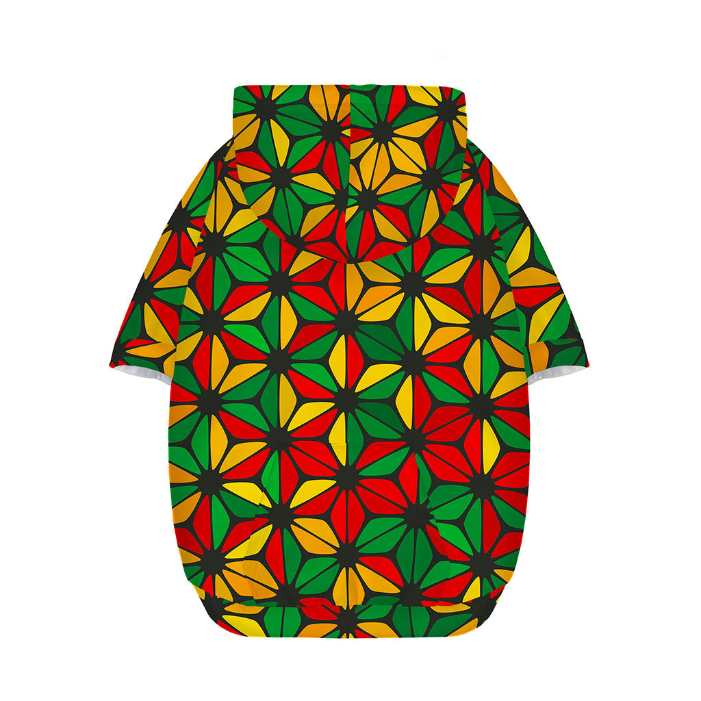 Geometric Reggae Pattern Print Dog Zip Up Hoodie