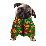 Geometric Reggae Pattern Print Dog Zip Up Jacket