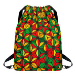 Geometric Reggae Pattern Print Drawstring Backpack