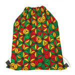 Geometric Reggae Pattern Print Drawstring Bag