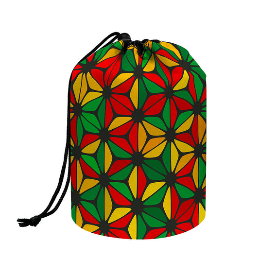 Geometric Reggae Pattern Print Drawstring Makeup Bag