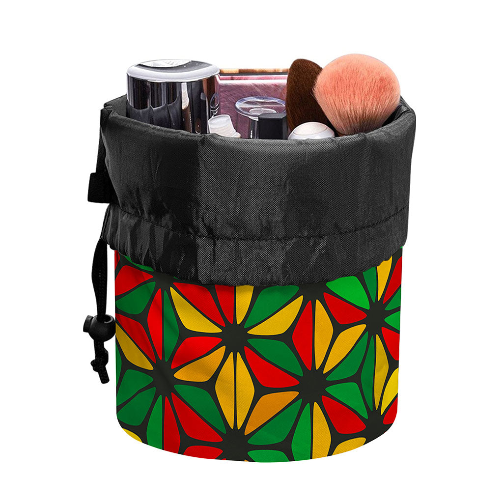 Geometric Reggae Pattern Print Drawstring Makeup Bag