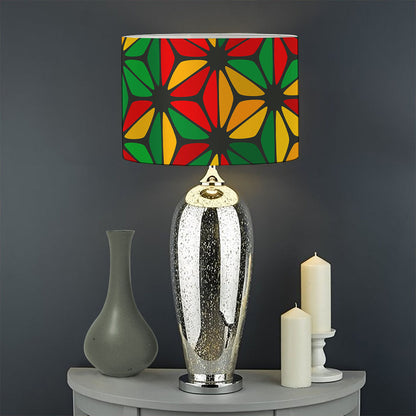 Geometric Reggae Pattern Print Drum Lamp Shade