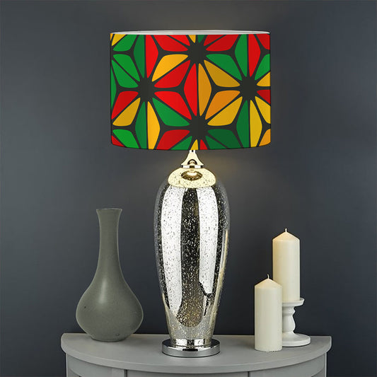 Geometric Reggae Pattern Print Drum Lamp Shade