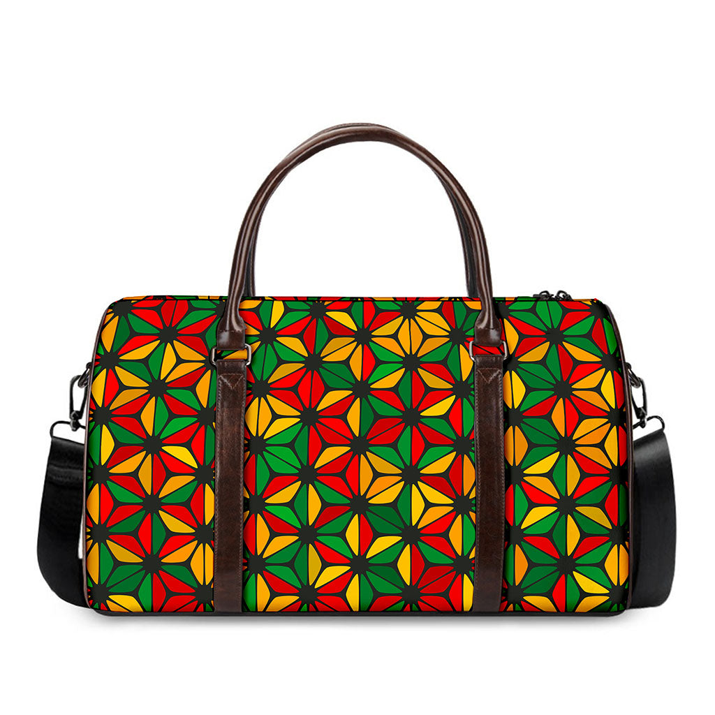 Geometric Reggae Pattern Print Duffle Bag