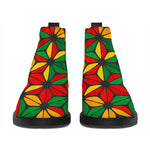 Geometric Reggae Pattern Print Flat Ankle Boots