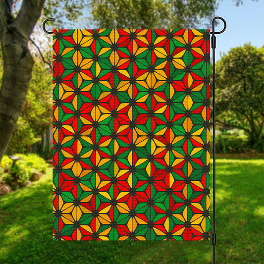 Geometric Reggae Pattern Print Garden Flag