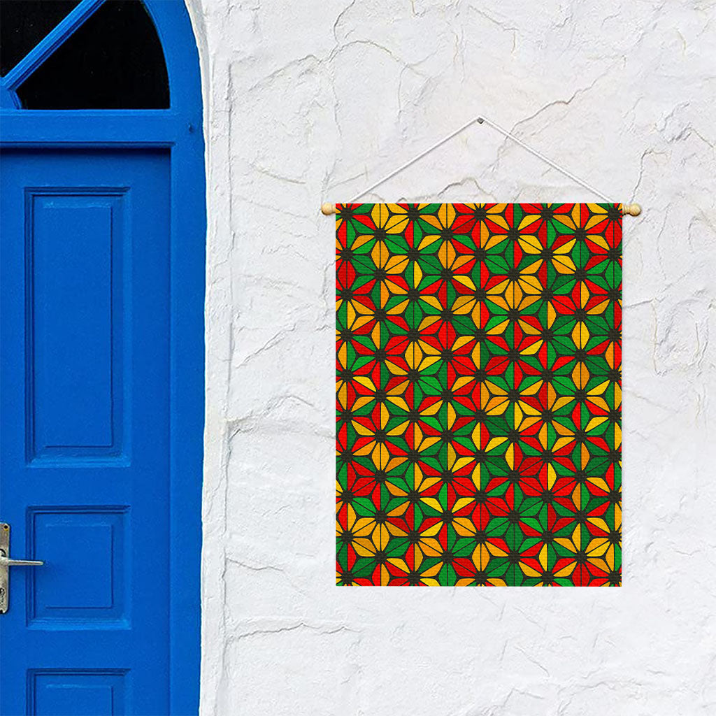 Geometric Reggae Pattern Print Garden Flag