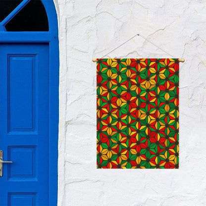 Geometric Reggae Pattern Print Garden Flag