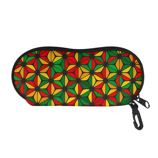 Geometric Reggae Pattern Print Glasses Case