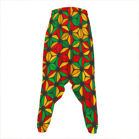 Geometric Reggae Pattern Print Hammer Pants