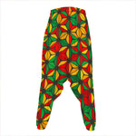 Geometric Reggae Pattern Print Hammer Pants