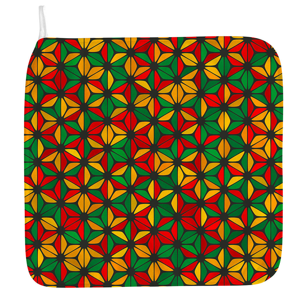 Geometric Reggae Pattern Print Hand Towel