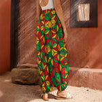 Geometric Reggae Pattern Print Harem Pants