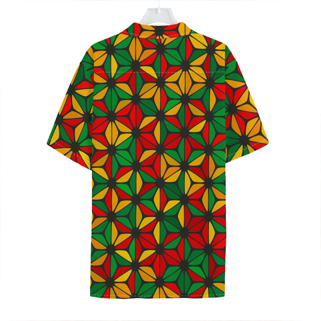 Geometric Reggae Pattern Print Hawaiian Shirt