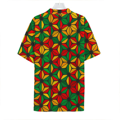 Geometric Reggae Pattern Print Hawaiian Shirt