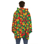 Geometric Reggae Pattern Print Hoodie Blanket