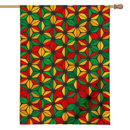 Geometric Reggae Pattern Print House Flag
