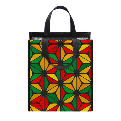 Geometric Reggae Pattern Print Insulated Lunch Tote