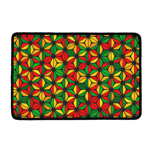 Geometric Reggae Pattern Print Kitchen Mat