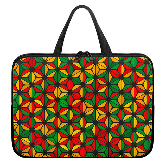 Geometric Reggae Pattern Print Laptop Sleeve With Handle