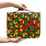Geometric Reggae Pattern Print Leather Bible Cover