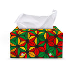 Geometric Reggae Pattern Print Leather Tissue Box Cover