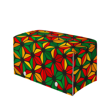 Geometric Reggae Pattern Print Leather Tissue Box Cover