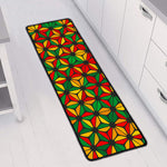 Geometric Reggae Pattern Print Long Kitchen Mat