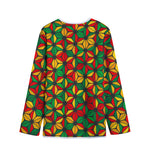 Geometric Reggae Pattern Print Long Sleeve Short Coat