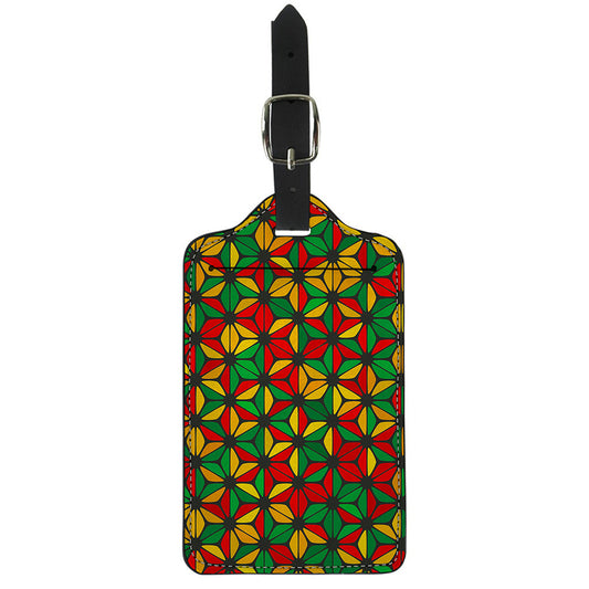 Geometric Reggae Pattern Print Luggage Tag
