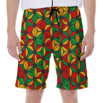 Geometric Reggae Pattern Print Men's Beach Shorts