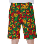 Geometric Reggae Pattern Print Men's Beach Shorts