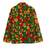 Geometric Reggae Pattern Print Men's Blazer