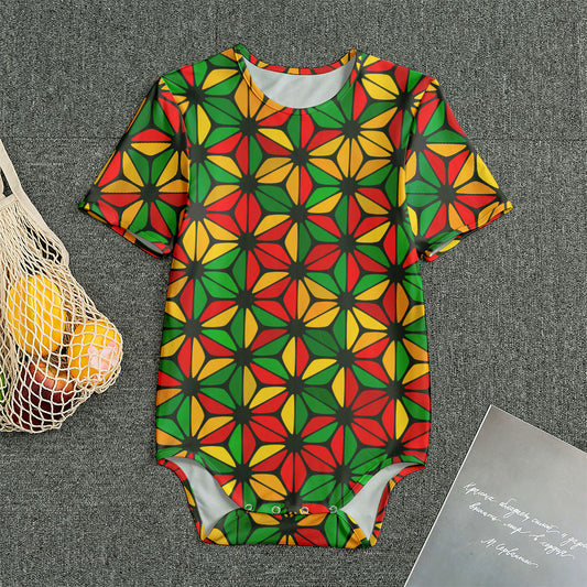 Geometric Reggae Pattern Print Men's Bodysuit