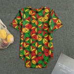 Geometric Reggae Pattern Print Men's Bodysuit