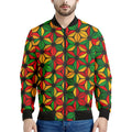 Geometric Reggae Pattern Print Men's Bomber Jacket
