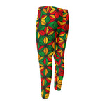 Geometric Reggae Pattern Print Men's Compression Pants