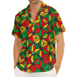 Geometric Reggae Pattern Print Men's Deep V-Neck Shirt