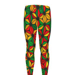 Geometric Reggae Pattern Print Men's leggings