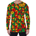 Geometric Reggae Pattern Print Men's Long Sleeve T-Shirt