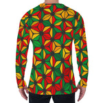 Geometric Reggae Pattern Print Men's Long Sleeve T-Shirt