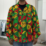 Geometric Reggae Pattern Print Men's Shirt Jacket