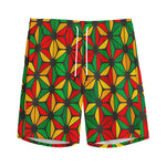 Geometric Reggae Pattern Print Men's Sports Shorts