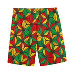 Geometric Reggae Pattern Print Men's Sports Shorts