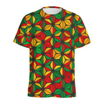 Geometric Reggae Pattern Print Men's Sports T-Shirt