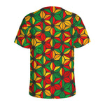Geometric Reggae Pattern Print Men's Sports T-Shirt